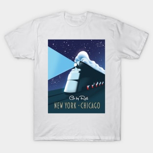 "Go by rail" New York - Chicago train poster T-Shirt